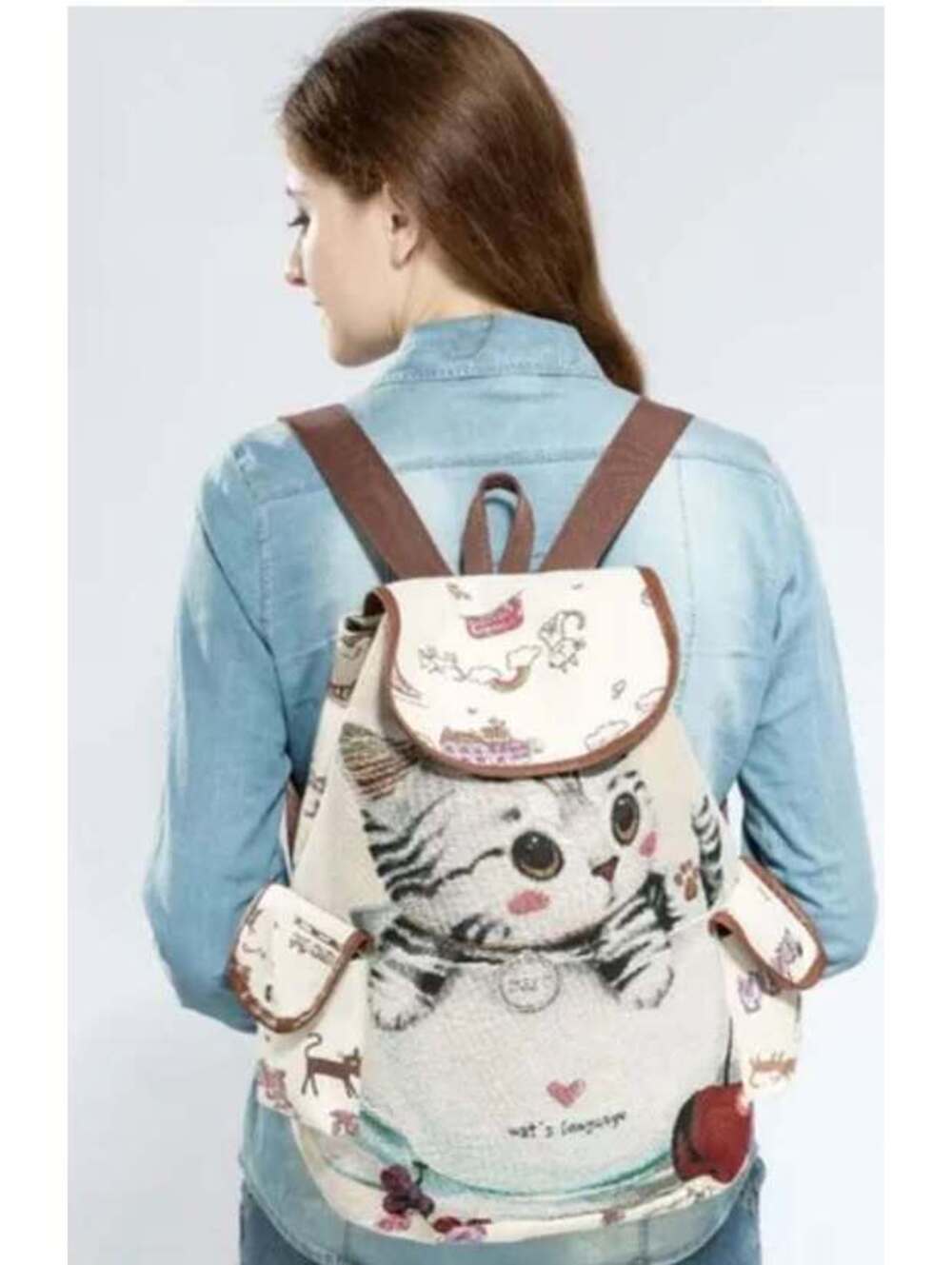 Vtg Y2K
Streetwear All Over Print Cat Kitten Top Loader Backpack
Bag